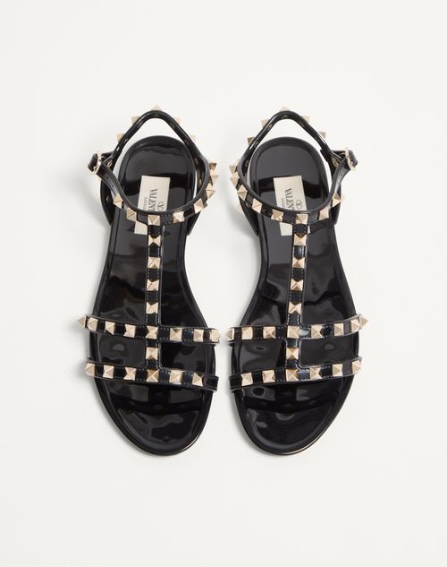 Valentino Garavani - Rockstud Flat Rubber Sandals - Black - Woman - Sandals